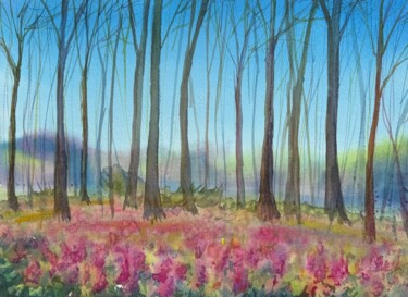 「spring forest in pi…」というタイトルの絵画 Наталя Азарнаによって, オリジナルのアートワーク, 水彩画