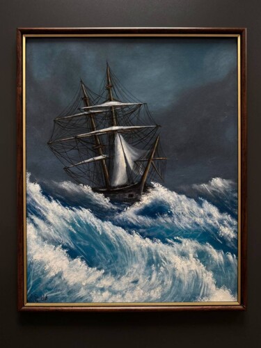 Pittura intitolato "Storm." da Alona Shuplyk, Opera d'arte originale, Acrilico Montato su Pannello di legno