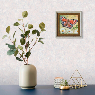 제목이 "BUTTERFLY WITH DAIS…"인 미술작품 Sergey Suslov로, 원작, 기름 판지에 장착됨