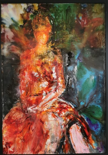 제목이 "Women in the garden"인 미술작품 Carine Decock로, 원작, 안료