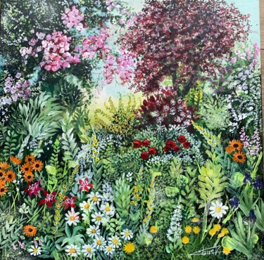 Peinture intitulée "Explosion d’Avril" par Claire Morand, Œuvre d'art originale, Acrylique Monté sur Châssis en bois