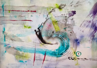 Pintura intitulada "Curious dark spirit…" por Milto Sideris, Obras de arte originais, Acrílico