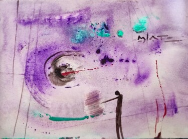 Painting titled "Curious dark spirit…" by Milto Sideris, Original Artwork, Acrylic