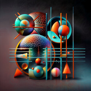 数字艺术 标题为“Symphonie cosmique” 由Gilles Lair, 原创艺术品, 数字油画