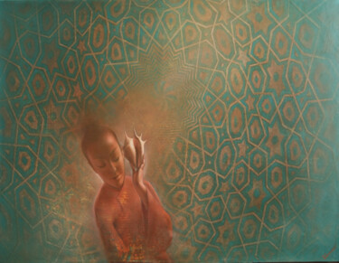 Schilderij getiteld "Listen" door Igor Eliseev, Origineel Kunstwerk, Olie
