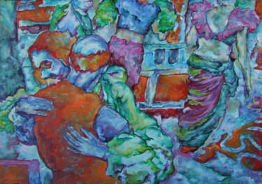 Peinture intitulée "Soirée Latino dans…" par Vincent Lacroix, Œuvre d'art originale, Acrylique