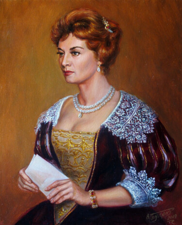 绘画 标题为“Anne of Austria - B…” 由Valeriy Bulat, 原创艺术品, 油 安装在木质担架架上