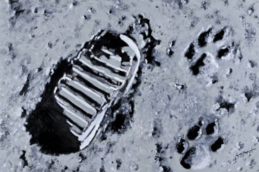 Painting titled "Not one small Step.…" by Tomsi, Original Artwork, Oil Mounted on Wood Panel