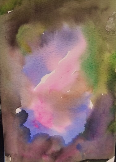 Peinture intitulée "Cosmos 4" par Seny Jasna, Œuvre d'art originale, Aquarelle