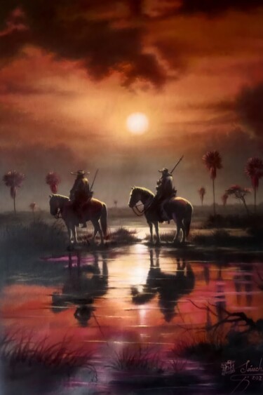 Pintura titulada "En busca del ocaso" por Elio Segundo Sanchez, Obra de arte original, Oleo