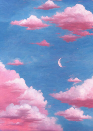 Digitale Kunst getiteld "Abstract Pink Clouds" door Liv Solara, Origineel Kunstwerk, Digitaal Schilderwerk