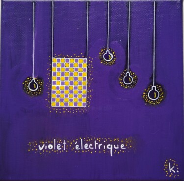 VIOLET ÉLECTRIQUE 🟣💡 Pittura intitolato "VIOLET ÉLECTRIQUE 🟣💡" da Koa, Opera d'arte originale, Acrilico Montato su Telaio per barella in legno
