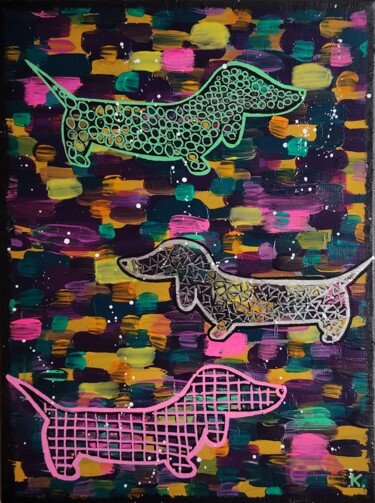 Painting titled "PLAY 🎮" by Koa, Original Artwork, Acrylic Mounted on Wood Stretcher frame