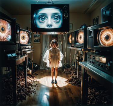 数字艺术 标题为“They're watching me…” 由Frederic Racaud, 原创艺术品, AI生成的图像