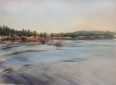 Peinture intitulée "Lac de Charpal en L…" par Eve Elikoff, Œuvre d'art originale, Aquarelle