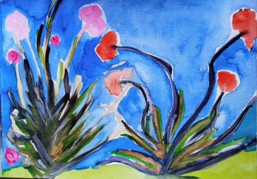 Peinture intitulée "L'espérance des fle…" par Seny Jasna, Œuvre d'art originale, Aquarelle