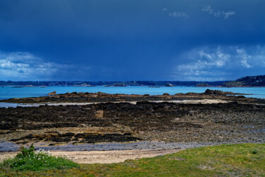 Carantec, l'estran depuis l'île de Callot. Fotografia intitulada "Carantec, l'estran…" por Thierry Martin, Obras de arte originais, Fotografia digital