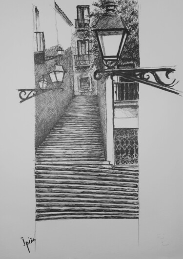 Dibujo titulada "Sketcher Girona 11" por Ipiña, Obra de arte original, Rotulador
