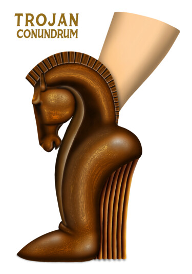 数字艺术 标题为“Trojan Conundrum” 由Ouraniart, 原创艺术品, 数字油画