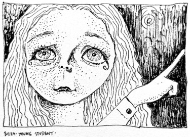 「Young student」というタイトルの描画 Milto Siderisによって, オリジナルのアートワーク, インク