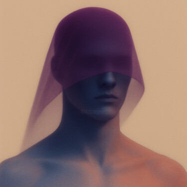 Painting titled "Le Silence du Voile" by Ds 26, Original Artwork, Digital Painting