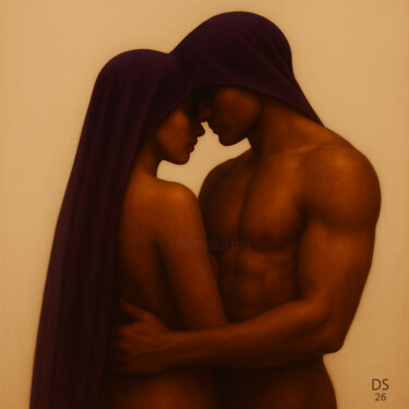 Painting titled "Le refuge" by Ds 26, Original Artwork, Acrylic Mounted on artwork_cat.