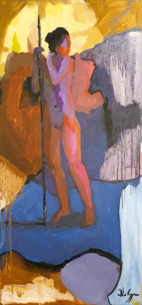 Scène : Dans l'action Peinture intitulée "Scène : Dans l'acti…" par Michel Phelippeau, Œuvre d'art originale, Huile Monté sur Châssis en bois