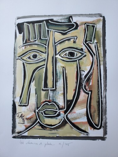 Peinture intitulée "Les chemins de pluie" par Jacques Alary, Œuvre d'art originale, Acrylique