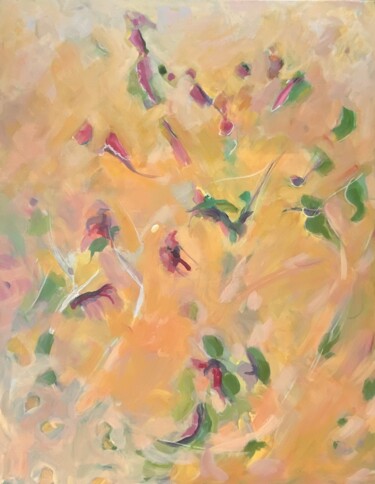 Painting titled "Eclats printanniers" by Sabrina Alvarez, Original Artwork, Acrylic Mounted on Wood Stretcher frame