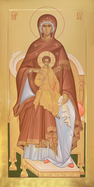 绘画 标题为“the mother of god o…” 由Pavel Minchenia, 原创艺术品, 彩画