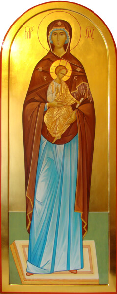 Mother of God of Valaam (in stature) Painting titled "Mother of God of Va…" by Pavel Minchenia, Original Artwork, Tempera