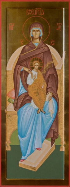 绘画 标题为“Mother of God Vsemt…” 由Pavel Minchenia, 原创艺术品, 彩画