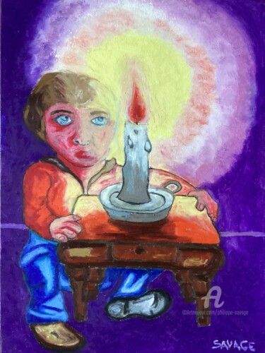 Peinture intitulée "LA LUMIÈRE MAGIQUE" par Philippe Savage, Œuvre d'art originale, Pastel