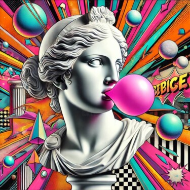 Ζωγραφική με τίτλο "Vénus Pop Galactique" από Ds 26, Αυθεντικά έργα τέχνης, Ψηφιακή ζωγραφική