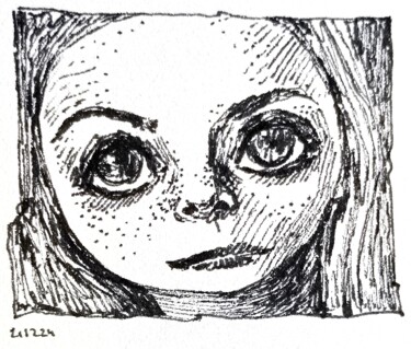Disegno intitolato "MJ junior" da Milto Sideris, Opera d'arte originale, Inchiostro