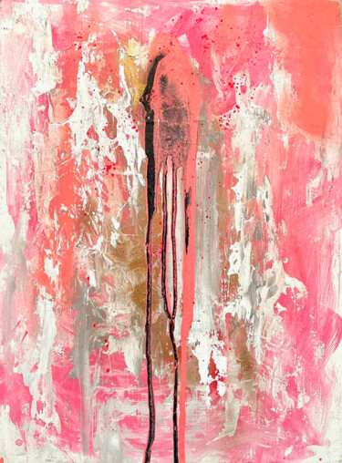 Painting titled "Rose valley" by Evgeniya Zimnitsa, Original Artwork, Acrylic Mounted on Wood Panel