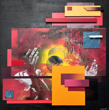 Painting titled "Here Comes the Sun" by Przemyslaw Chochol, Original Artwork, Acrylic Mounted on Wood Panel