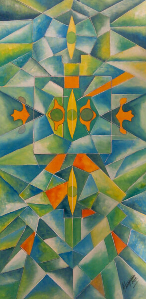 Pittura intitolato "Nosso tempo ABR-18" da Antonio Guimaraes, Opera d'arte originale, Acrilico