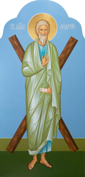 绘画 标题为“apostle Andrew the…” 由Pavel Minchenia, 原创艺术品, 彩画