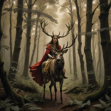 Le Cerf est un moyen de locomotion écologique "Le Cerf est un moye…" başlıklı Dijital Sanat Valérie C tarafından, Orijinal sanat, AI tarafından oluşturulan görüntü