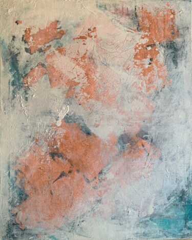 Frost & Flame – Abstract Textured Painting 绘画 标题为“Frost & Flame – Abs…” 由Krist Sergeeva, 原创艺术品, 丙烯
