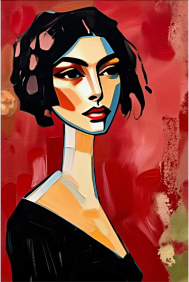 数字艺术 标题为“42-Retrato de mujer” 由Teresa Casas, 原创艺术品, AI生成的图像