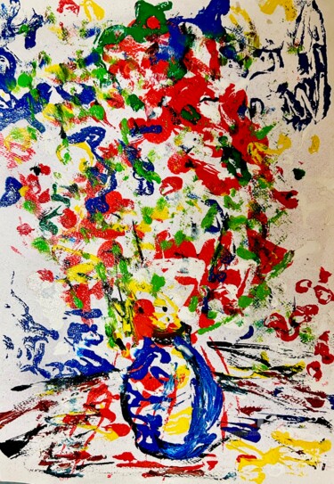 Pittura intitolato "Bouquet abstrait" da Julien Danaux (Artdanaux), Opera d'arte originale, Inchiostro