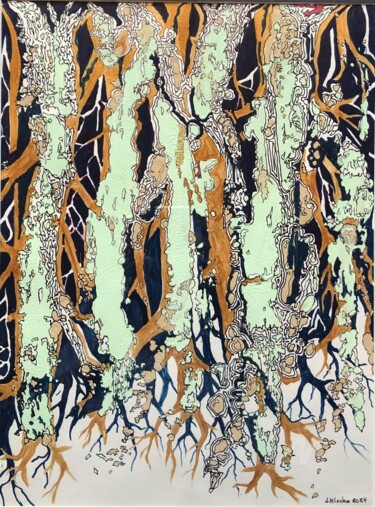 绘画 标题为“Racines 2” 由Jacqueline Klocke, 原创艺术品, 丙烯