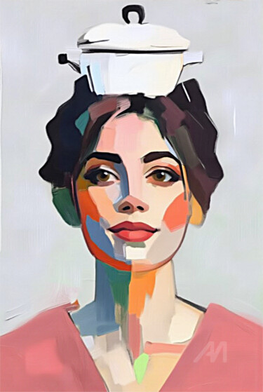 数字艺术 标题为“57-Retrato de mujer” 由Teresa Casas, 原创艺术品, AI生成的图像