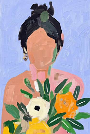 数字艺术 标题为“60-Retrato de mujer” 由Teresa Casas, 原创艺术品, AI生成的图像