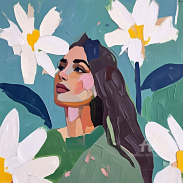 数字艺术 标题为“65-Retrato de mujer” 由Teresa Casas, 原创艺术品, AI生成的图像
