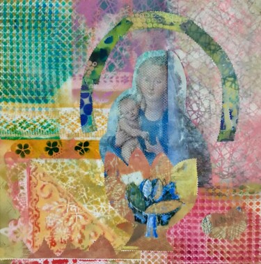 绘画 标题为“Vierge à l’enfant” 由Sarah Lanyi, 原创艺术品, 丙烯