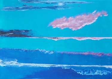 제목이 "Sky And Sea Together"인 미술작품 Louis Pasquier로, 원작, 아크릴 나무 들것 프레임에 장착됨