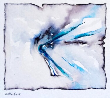 Schilderij getiteld "Hit" door Milto Sideris, Origineel Kunstwerk, Aquarel